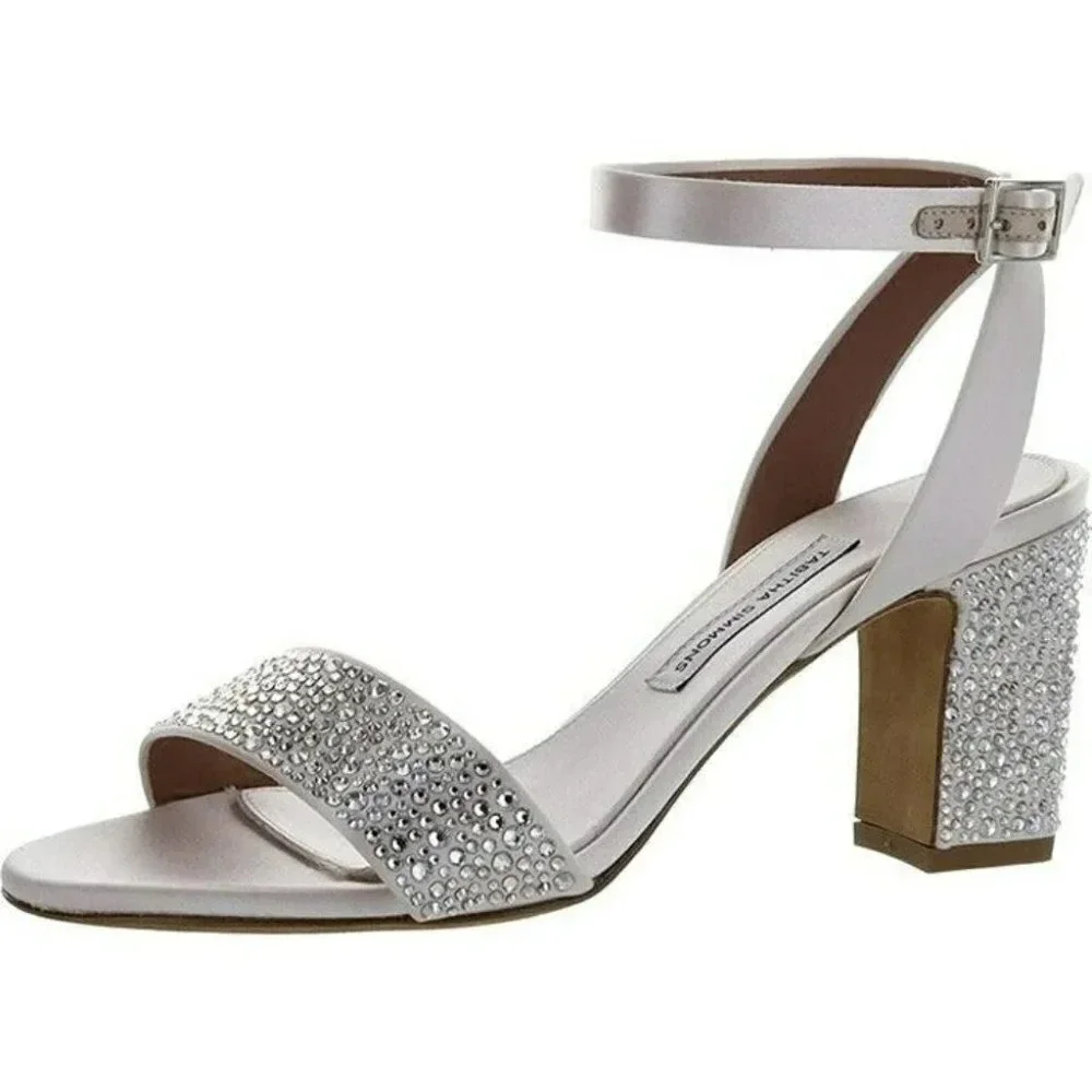Tabitha Simmons Leticia Swarovski Crystal Womens Sandals Size 38.5 M US 7.5